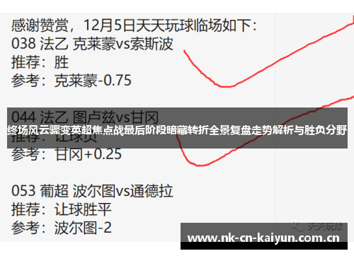 终场风云骤变英超焦点战最后阶段暗藏转折全景复盘走势解析与胜负分野 终场风云骤变英超焦点战最后阶段暗藏转折全景复盘走势解析与胜负分野